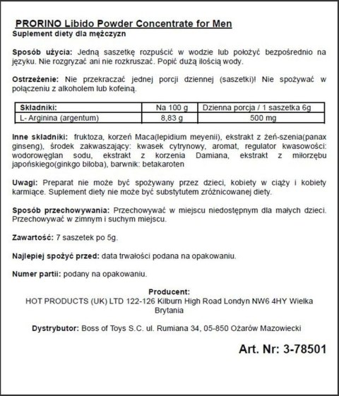 Supl.diety-ERO PRORINO black line potency powder concentrate Supl.diety-ERO PRORINO black line potency powder concentrate