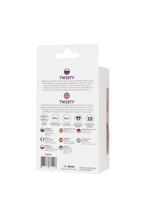 ToDo by Toyfa Anal plug Twisty, silicone, purple, 14 cm, O 3.2 cm ToDo by Toyfa Anal plug Twisty, silicone, purple, 14 cm, O 3.2 cm