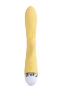 Vibrator with clitoral stimulator Flovetta by Toyfa Aster, silicone, yellow, 22 cm Vibrator with clitoral stimulator Flovetta by Toyfa Aster, silicone, yellow, 22 cm