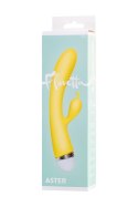 Vibrator with clitoral stimulator Flovetta by Toyfa Aster, silicone, yellow, 22 cm Vibrator with clitoral stimulator Flovetta by Toyfa Aster, silicone, yellow, 22 cm