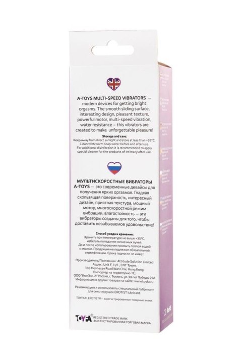 A-TOYS, Vibrator with clitoral stim, Silicone, Purple, 18 cm A-TOYS, Vibrator with clitoral stim, Silicone, Purple, 18 cm