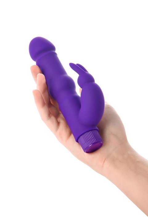A-TOYS, Vibrator with clitoral stim, Silicone, Purple, 18 cm A-TOYS, Vibrator with clitoral stim, Silicone, Purple, 18 cm