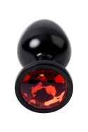 Black anal plug TOYFA Metal,with a ruby colored gem Black anal plug TOYFA Metal,with a ruby colored gem