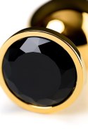 Gold anal plug TOYFA Metal with pink round-shaped gem Gold anal plug TOYFA Metal with pink round-shaped gem