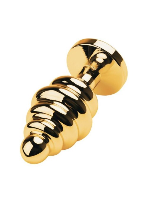 Golden anal plug with black gem Golden anal plug with black gem