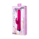 JOS BALLE, Vibrator with clitoral stimulator with moving balls, silicone, pink, 23 cm JOS BALLE, Vibrator with clitoral stimulator with moving balls, silicone, pink, 23 cm
