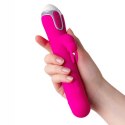 JOS BALLE, Vibrator with clitoral stimulator with moving balls, silicone, pink, 23 cm JOS BALLE, Vibrator with clitoral stimulator with moving balls, silicone, pink, 23 cm