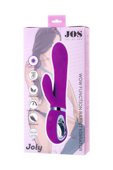 JOS JOLY, Vibrator with clitoral stimulator with WOW mode, silicone, fuchsia, 19.6 cm JOS JOLY, Vibrator with clitoral stimulator with WOW mode, silicone, fuchsia, 19.6 cm