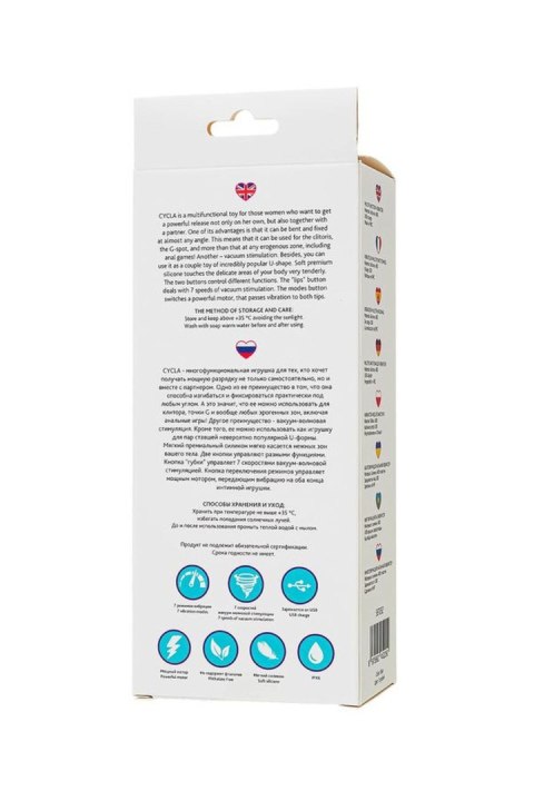Multifunctional vibrator L'Eroina Cycla, silicone, blue, 20 cm Multifunctional vibrator L'Eroina Cycla, silicone, blue, 20 cm