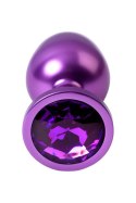 Purple anal plug TOYFA Metal,with a amethyst colored gem Purple anal plug TOYFA Metal,with a amethyst colored gem