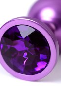 Purple anal plug TOYFA Metal,with a amethyst colored gem Purple anal plug TOYFA Metal,with a amethyst colored gem