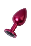 Red anal plug TOYFA Metal with black gem Red anal plug TOYFA Metal with black gem