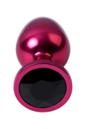 Red anal plug TOYFA Metal with black gem Red anal plug TOYFA Metal with black gem