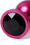Red anal plug TOYFA Metal with black gem Red anal plug TOYFA Metal with black gem