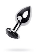 Silver anal plug TOYFA Metal with black heart-shaped gem, length 7 cm, diameter 1,8-3,3 cm, weight 92 gr Silver anal plug TOYFA Metal with black heart-shaped gem, length 7 cm, diameter 1,8-3,3 cm, weight 92 gr