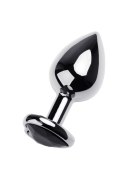 Silver anal plug TOYFA Metal with black heart-shaped gem, length 7 cm, diameter 1,8-3,3 cm, weight 92 gr Silver anal plug TOYFA Metal with black heart-shaped gem, length 7 cm, diameter 1,8-3,3 cm, weight 92 gr