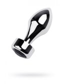 Silver anal plug TOYFA Metal with black round-shaped gem, length 8,2 cm, diameter 2,5-3,8 cm, weight 210 gr Silver anal plug TOYFA Metal with black round-shaped gem, length 8,2 cm, diameter 2,5-3,8 cm, weight 210 gr