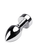 Silver anal plug TOYFA Metal with black round-shaped gem, length 8,2 cm, diameter 2,5-3,8 cm, weight 210 gr Silver anal plug TOYFA Metal with black round-shaped gem, length 8,2 cm, diameter 2,5-3,8 cm, weight 210 gr