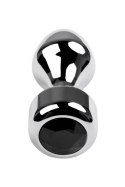 Silver anal plug TOYFA Metal with black round-shaped gem, length 8,2 cm, diameter 2,5-3,8 cm, weight 210 gr Silver anal plug TOYFA Metal with black round-shaped gem, length 8,2 cm, diameter 2,5-3,8 cm, weight 210 gr