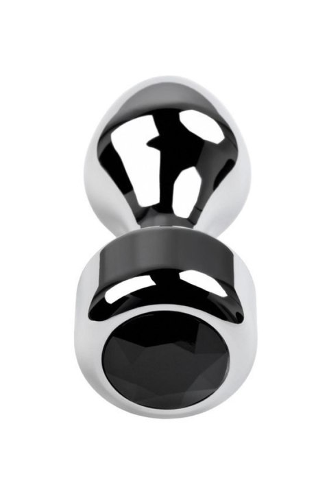 Silver anal plug TOYFA Metal with black round-shaped gem, length 8,2 cm, diameter 2,5-3,8 cm, weight 210 gr Silver anal plug TOYFA Metal with black round-shaped gem, length 8,2 cm, diameter 2,5-3,8 cm, weight 210 gr