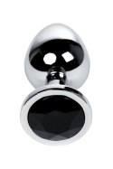 Silver anal plug TOYFA Metal with black round-shaped gem Silver anal plug TOYFA Metal with black round-shaped gem