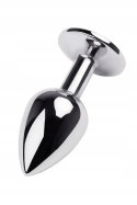 Silver anal plug TOYFA Metal with blue round-shaped gem Silver anal plug TOYFA Metal with blue round-shaped gem