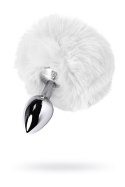 Silver anal plug TOYFA Metal with faux fur Silver anal plug TOYFA Metal with faux fur