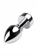 Silver anal plug TOYFA Metal with red round-shaped gem Silver anal plug TOYFA Metal with red round-shaped gem