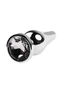 Silver anal plug TOYFA Metal with white round-shaped gem, length 9 cm, diameter 1,5-4 cm, weight 205 gr Silver anal plug TOYFA Metal with white round-shaped gem, length 9 cm, diameter 1,5-4 cm, weight 205 gr