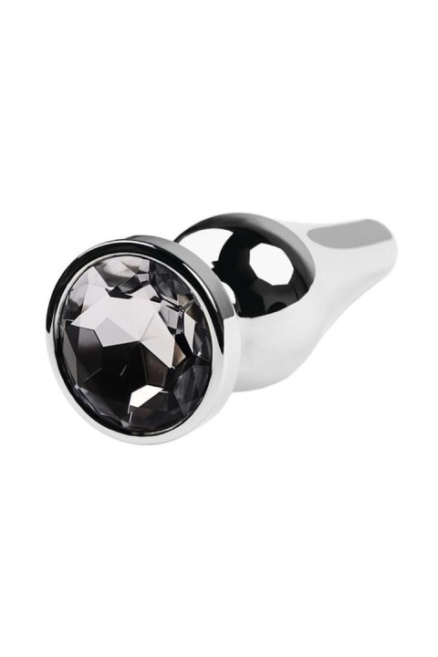 Silver anal plug TOYFA Metal with white round-shaped gem, length 9 cm, diameter 1,5-4 cm, weight 205 gr Silver anal plug TOYFA Metal with white round-shaped gem, length 9 cm, diameter 1,5-4 cm, weight 205 gr