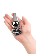 Silver anal plug TOYFA Metal with white round-shaped gem, length 9 cm, diameter 1,5-4 cm, weight 205 gr Silver anal plug TOYFA Metal with white round-shaped gem, length 9 cm, diameter 1,5-4 cm, weight 205 gr