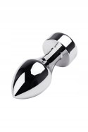 Silver anal plug TOYFA Metal with white round-shaped gem Silver anal plug TOYFA Metal with white round-shaped gem