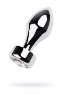 Silver anal plug TOYFA Metal with white round-shaped gem Silver anal plug TOYFA Metal with white round-shaped gem
