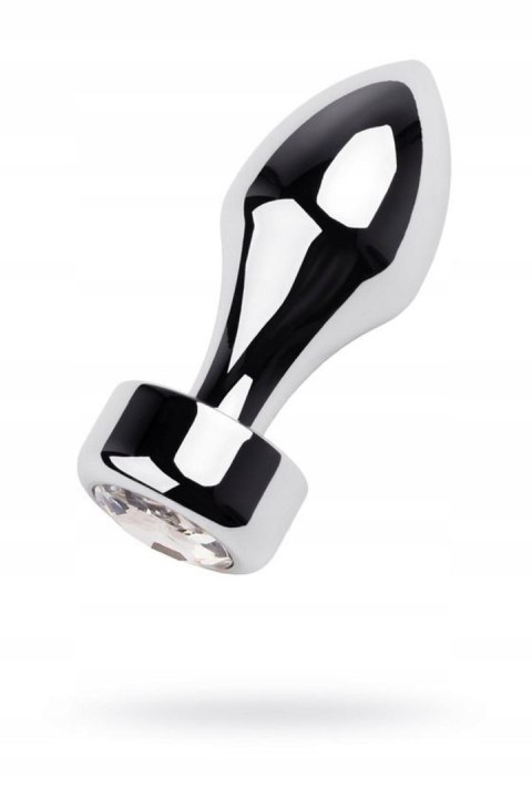 Silver anal plug TOYFA Metal with white round-shaped gem Silver anal plug TOYFA Metal with white round-shaped gem