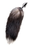Silver anal plug with a fox tail Silver anal plug with a fox tail