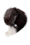 Silver anal plug with a fox tail Silver anal plug with a fox tail