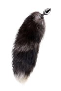 Silver anal plug with a fox tail Silver anal plug with a fox tail
