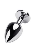 Silver anal plug with gem, red Silver anal plug with gem, red