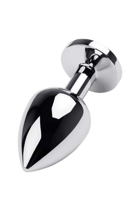 Silver anal plug with gem, red Silver anal plug with gem, red