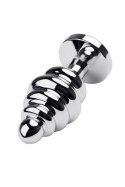 Silver anal plug with red gem Silver anal plug with red gem