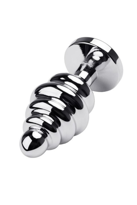 Silver anal plug with red gem Silver anal plug with red gem