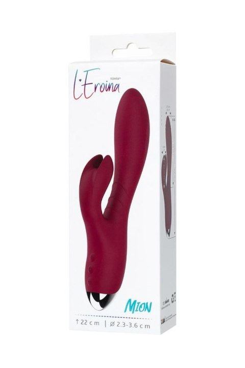 Vibrator with clitoral stimulator L'EROINA by TOYFA Mion, silicone, burgundy, 22 cm Vibrator with clitoral stimulator L'EROINA by TOYFA Mion, silicone, burgundy, 22 cm