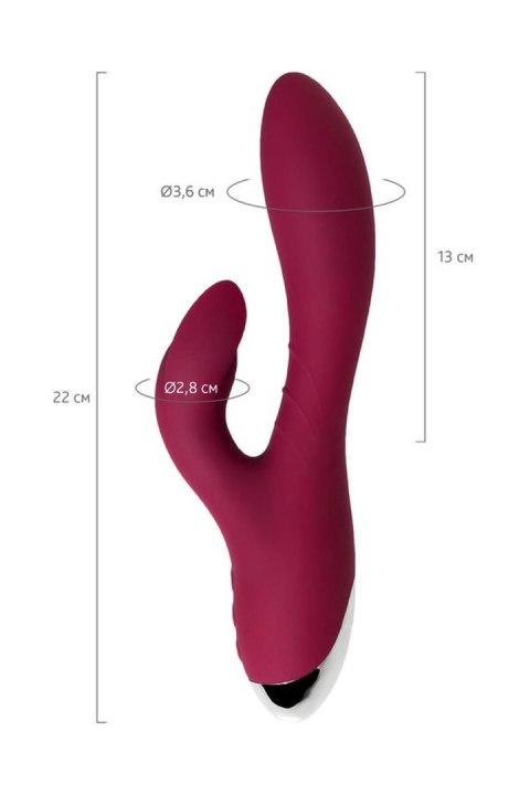 Vibrator with clitoral stimulator L'EROINA by TOYFA Mion, silicone, burgundy, 22 cm Vibrator with clitoral stimulator L'EROINA by TOYFA Mion, silicone, burgundy, 22 cm