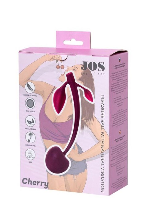 Wild cherry JOS pleasure ball with a ball inside and flexible tail color:cherry Wild cherry JOS pleasure ball with a ball inside and flexible tail color:cherry
