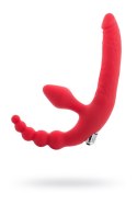 Black & Red, Beltless strapon with vibro-bullet, moisture-resistant, silicone, red 35 cm Black & Red, Beltless strapon with vibro-bullet, moisture-resistant, silicone, red 35 cm