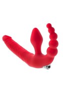 Black & Red, Beltless strapon with vibro-bullet, moisture-resistant, silicone, red 35 cm Black & Red, Beltless strapon with vibro-bullet, moisture-resistant, silicone, red 35 cm