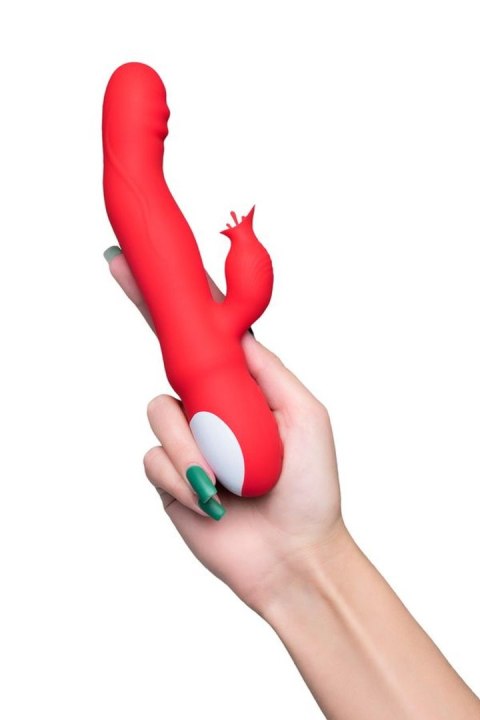 JOS Redli vibrator with moving head, silicone, red, 21 cm JOS Redli vibrator with moving head, silicone, red, 21 cm