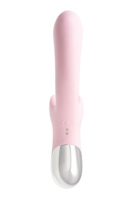 JOS Vibrator with clitoral stimulator Patti with moving tongue, silicone, red, 24 cm