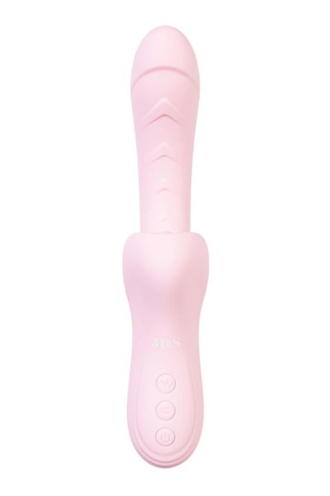 JOS Vibrator with clitoral stimulator Patti with moving tongue, silicone, red, 24 cm JOS Vibrator with clitoral stimulator Patti with moving tongue, silicone, red, 24 cm