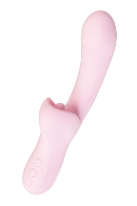 JOS Vibrator with clitoral stimulator Patti with moving tongue, silicone, red, 24 cm JOS Vibrator with clitoral stimulator Patti with moving tongue, silicone, red, 24 cm